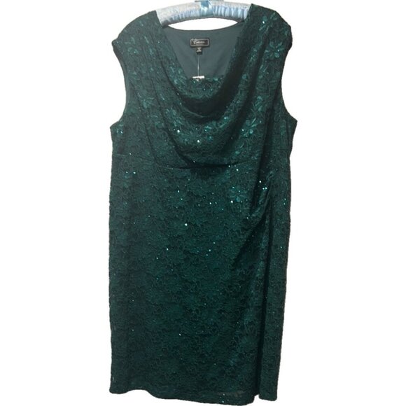 Dressbarn Green Sequin Cowl Neck Midi Dress Plus Size 22 NWT - Picture 1 of 14